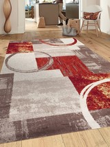 Contemporary Abstract Circle Design Multi Soft 7&#39;10&quot; x 10&#39;2&quot; Indoor Area Rug - $205.76