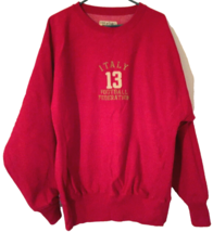 vintage Steve and Barry&#39;s men L sweatshirt red &quot;Italy 13 Football Federa... - £11.87 GBP