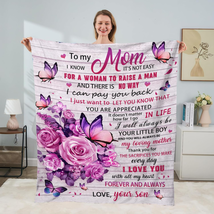 Mother&#39;s Day Gifts for Mom from Son, To My Mom Blanket from Son, Pink Butterfly  - £33.39 GBP
