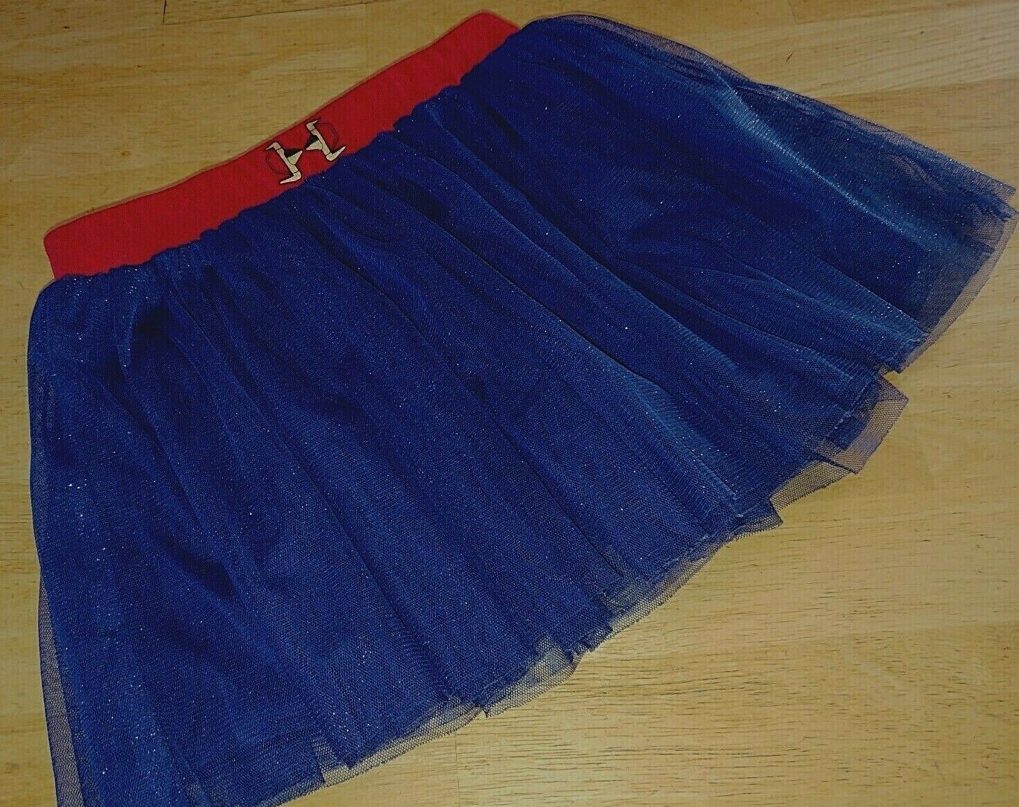 CAPTAIN MARVEL GIRL'S BLUE/RED TUTU SKORT-14/16-METALLIC SPARKLES-BARELY WORN - $7.69