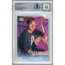 Rob Blake Los Angeles Kings Signed 1995-96 Upper Deck #S113 BGS Gem Auto 10 Slab - £70.39 GBP