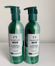 The Body Shop Breathe Purifying Hair &amp; Body Wash NEW 200ml Lot Of 2 - $37.61