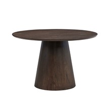 Modern Round Dining Table - 47&quot; MDF Wood - Dark Brown - $623.99