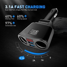 3.1A Double Car Lighter Splitter Dual USB Socket Charger For 12V-24V Car SUV Tru - £74.20 GBP