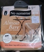 No Nonsense Almost Bare Lace Panty Very Sheer Pantyhose Size D Beige Mis... - £9.90 GBP