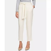 NWT Womens Size 10 10x29 1/2 1.STATE White Flat Front Tie Waist Slim Pants - £24.96 GBP