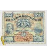 1916 Escocia £1 Libra Nota (Fino, F) Nacional Banco De Escocia Limitado ... - €331,30 EUR