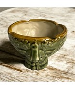 Vintage Majolica Pottery 3 Three Elephant Trunk Up Planter 5.5” Wide Round - $30.30 CAD
