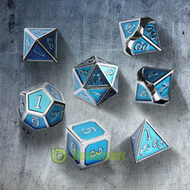 7Pcs/Set Rainbow Metal Polyhedral Dice For Dnd Rpg Mtg Role Playing Game... - £23.63 GBP
