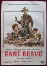 1966 Original Movie Poster Rare Breed McLaglen James Stewart Western Rare USA YU - £443.13 GBP