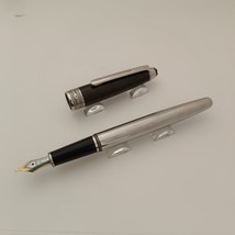 Montblanc Meisterstück Solitaire Classique Carbon Steel Fountain Pen, Ge... - $588.62