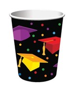 Graduation Fest 9 oz Paper hot cold Cups 18 ct "Congratulations Grad" Party - $7.49