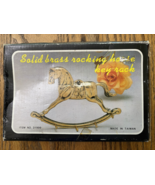 NOS Vintage Solid Brass Rocking Horse Key Rack Holder with 5 Hooks and S... - €13,56 EUR