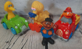 Vtg Sesame Street Pvc Figures Toys Figures Cake Topper Cars Big Bird Ernie Lot/4 - £11.86 GBP