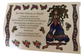PSX Sticker Sheet She Who Believes in Herself Inspirational Words Card M... - $2.99