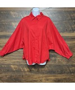 Splash Scarlet Casuals Red Shirt Size 22 Button Up Dolman Sleeve Collared - £20.54 GBP