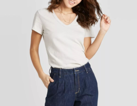 A NEW DAY Women’s V-Round Neck T-Shirt (Size M / 8-10) &quot;WHITE &quot; - NEW!!! - $6.79