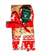 Christmas Calories Don&#39;t Count Spatula Red Green Quilted Oven Mitt 2-pc ... - $12.00