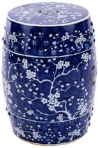Garden Stool Plum Blossom Backless Blue White Colors May Vary Variable Handmade - £414.78 GBP
