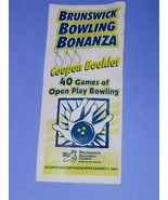 Brunswick Bowling Coupon Booklet Vintage 1997 Ten Remaining Coupons - $247.32 MXN