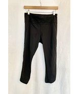 Lululemon Hit It 21’ Crop Black Women 8 Mesh Calf Reflective Stripe Wick... - $367.12 MXN