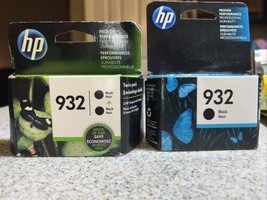 2 Genuine Hp 932 Black Ink Cartridges Exp Oct 2020 & Dec 2019 - $16.83