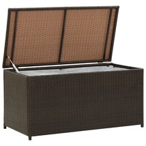 vidaXL Patio Storage Box Poly Rattan 39.3&quot;x19.6&quot;x19.6&quot; Brown - £94.29 GBP