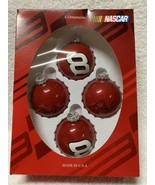 Dale Earnhardt Jr NASCAR  2004 Glass Christmas Ornament 4 Pack USA Made - $21.65 CAD