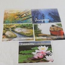Lot of 5 Blank Notecards Inspiration Discover Create Imagine Explore Possibility - £6.27 GBP