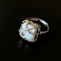 Ion 925 stamp pearl rings for women creative simple irregular geometric zircon ring set thumb200