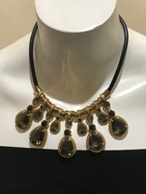 New Ann Taylor Gold and Gold Stone Statement Necklace Retail $128 - £74.39 GBP