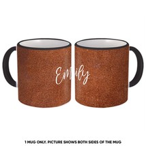Faux Leather Pattern : Gift Mug Animal Print Cow Cattle Brown - £12.52 GBP