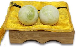1.4&#39;&#39; Light Green Marble Baoding Chinese Health Exercise Stress Balls in... - £35.25 GBP