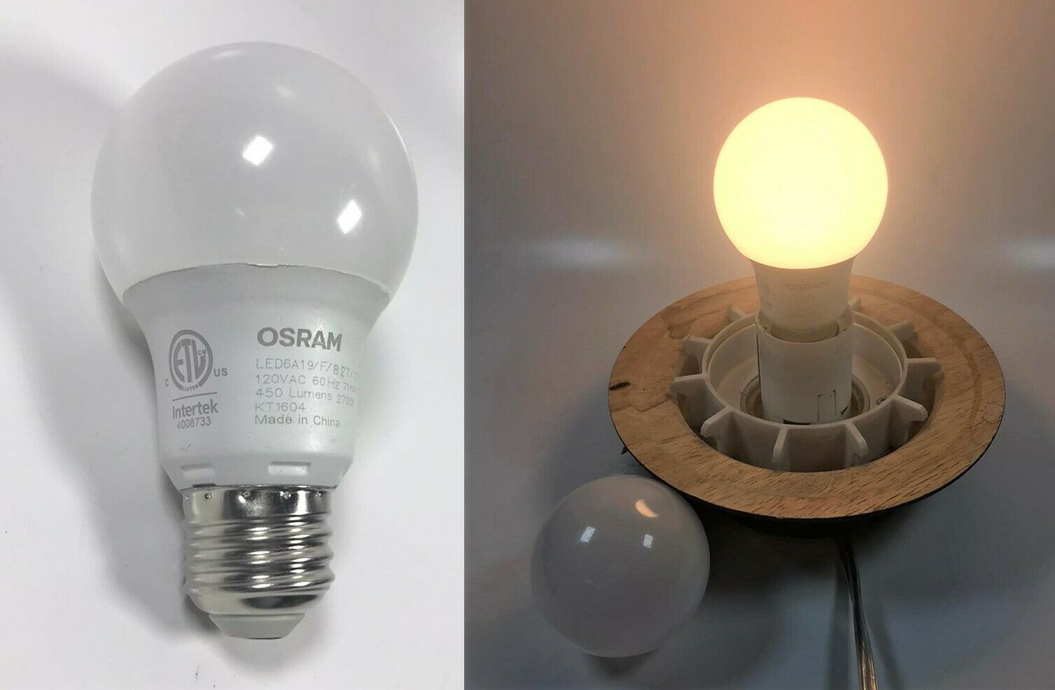 LOT OF 2 OSRAM 450 Lumens A19 LED Light Bulb Soft White - $7.88