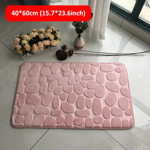 Cobblestone Embossed Memory Foam Bath Rug Rapid Water Absorbent Non-Slip Soft - £7.78 GBP