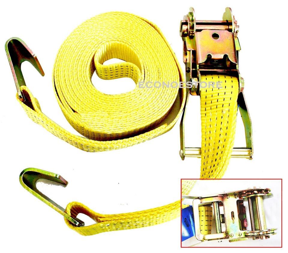 New 2&quot; x 27&#39; 10,000lb Ratchet Strap Flat Hook Ratcheting Tie Hold Down HD - $29.88