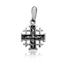 Collier croix pectorale de Jérusalem en argent sterling pour homme femme... - £14.53 GBP