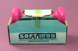 Vintage 1990s The Original Hi Pro Soft Iron Vinyl Pink Coated 1 lb Dumbbells New - £14.16 GBP