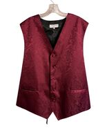 Vesuvio Napoli Burgundy Paisley Formal Vest Men’s 3XL Italy Waistcoat Pr... - $21.60