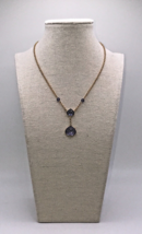 Vintage Agatha Paris 1990&#39;s Y Necklace Purple Stones - £31.00 GBP