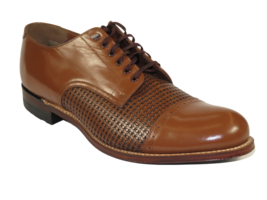 Men&#39;s Stacy Adams Madison Shoes Cap Toe Lace Up 00905-224 Oak Brown - £104.23 GBP