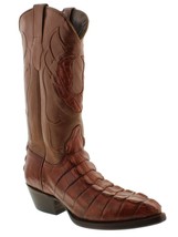 Mens Cognac Genuine Alligator Skin Tail Cut Cowboy Boots J Toe - £316.47 GBP