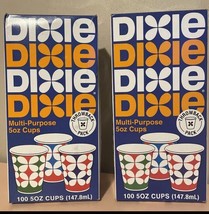 (2) Dixie Multi Purpose Cups 5oz 100 Count Throwback Pack Vintage Design... - £29.85 GBP