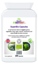 SuperBio Capsules-35+ORGANIC Super Foods+Bio-Active Enzymes-100Kosher Caps-UK - £16.30 GBP