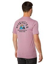 Quiksilver Men&#39;s River Bend Short Sleeve T-shirt in Dusty Orchid-Small - £15.62 GBP