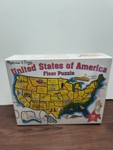 Melissa and Doug Large Educational Floor Puzzle Map of U.S.A 48 pieces 2... - $18.99