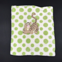 Disney Baby Blanket Tigger Dot Embroidered Green White - $21.99