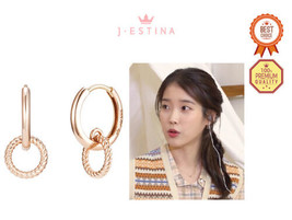 [J.Estina] [Iu Pick] J Basic 14K Earrings (JJBE08AF194R4000) Korea Jewelry - £220.21 GBP