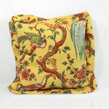 Waverly Olana Bird Floral Yellow Custom 18-inch Square Decorative Pillow - £36.45 GBP
