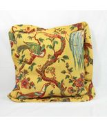 Waverly Olana Bird Floral Yellow Custom 18-inch Square Decorative Pillow - £36.85 GBP